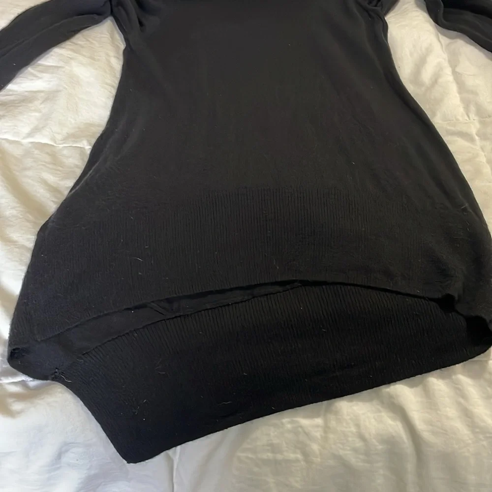 TAHARI | Long | Cowl Neck | 100% ExtraFine Merino Wool | Black | Sweater| Size S - Picture 12 of 15